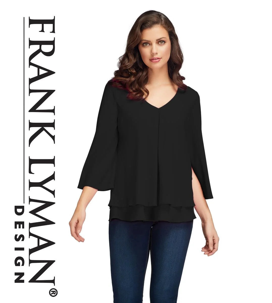 Frank Lyman taupe with white trim cold shoulder top main image 1