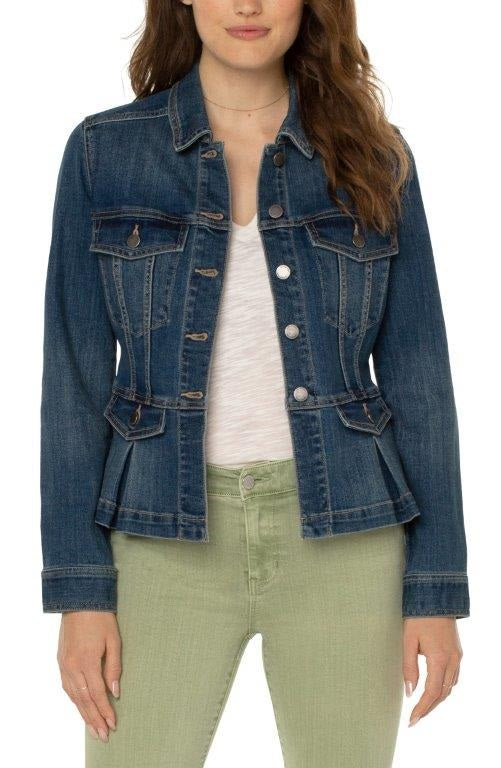 Liverpool - Peplum Denim Jacket – KricketsClothingCo