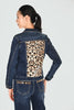 Frank Lyman - Leopard Trim Blue Denim Jacket